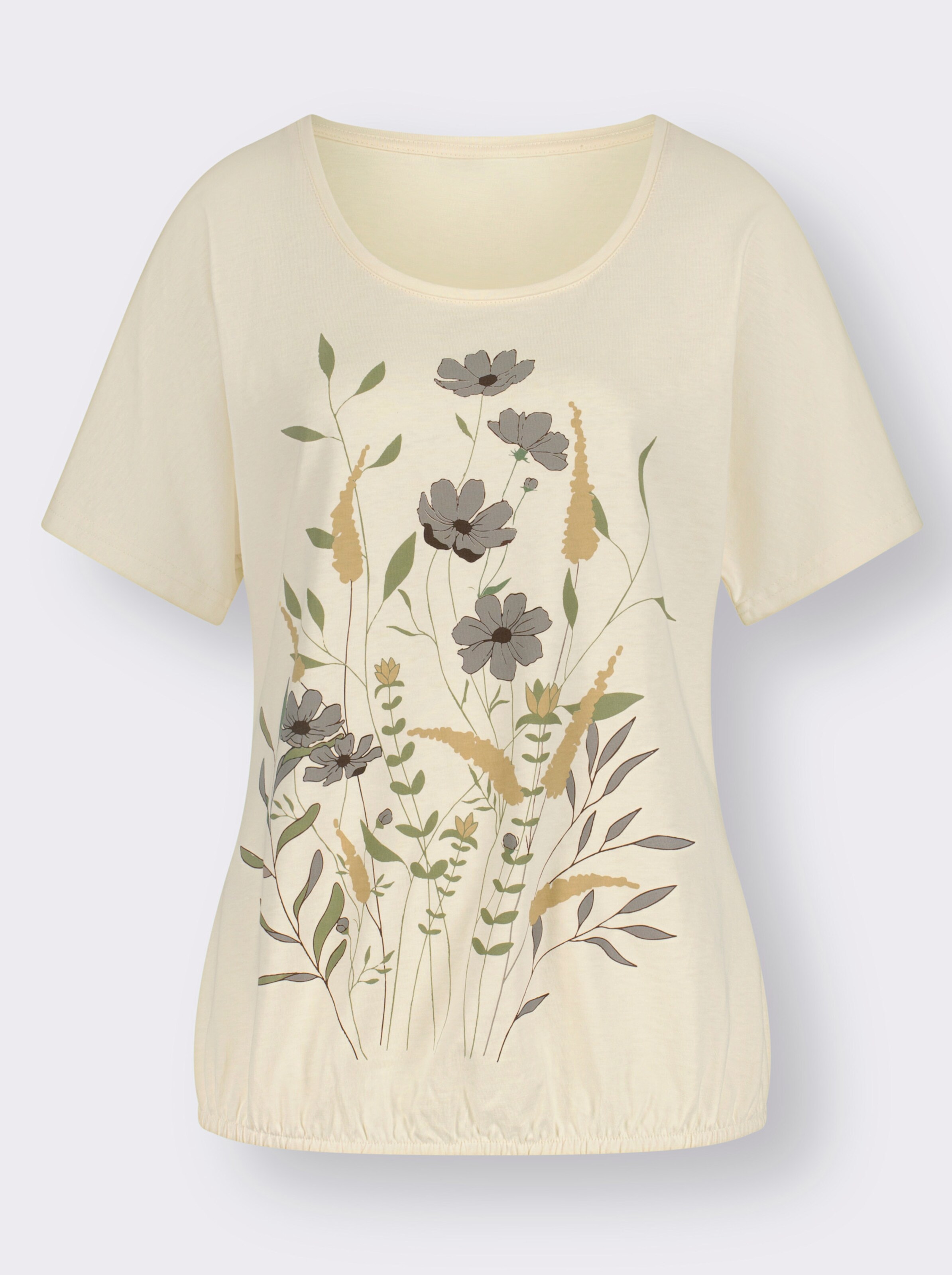 T-Shirt mit Blumen-Druck im Vorderteil
