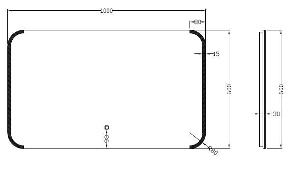 Mueller Brac dimbare LED spiegel met spiegelverwarming 100x60cm