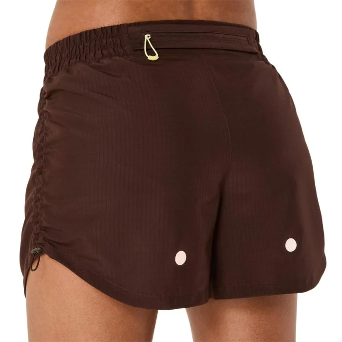 Asics Dame Shorts Nagino Run 4 Inch Shorts Brun