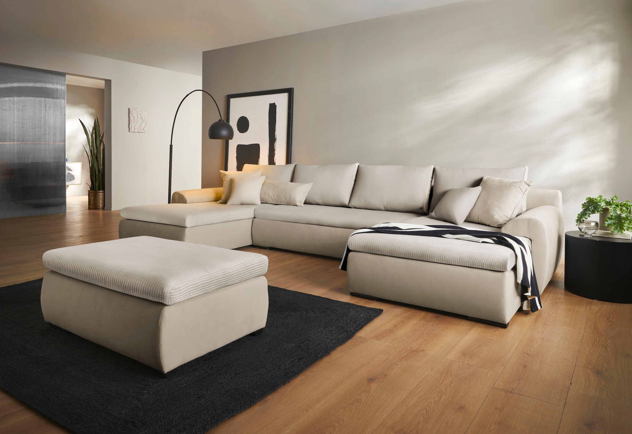 Home affaire Wohnlandschaft »Win U-Form« inklusive Bettfunktion und Bettkasten