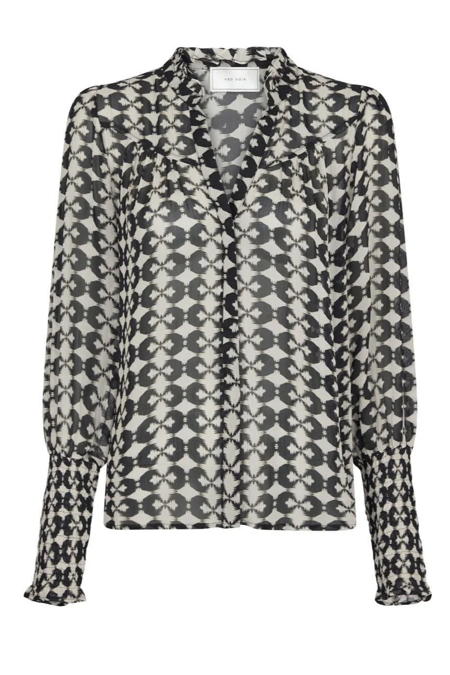 Neo Noir Camisa Graphic Print Blouse