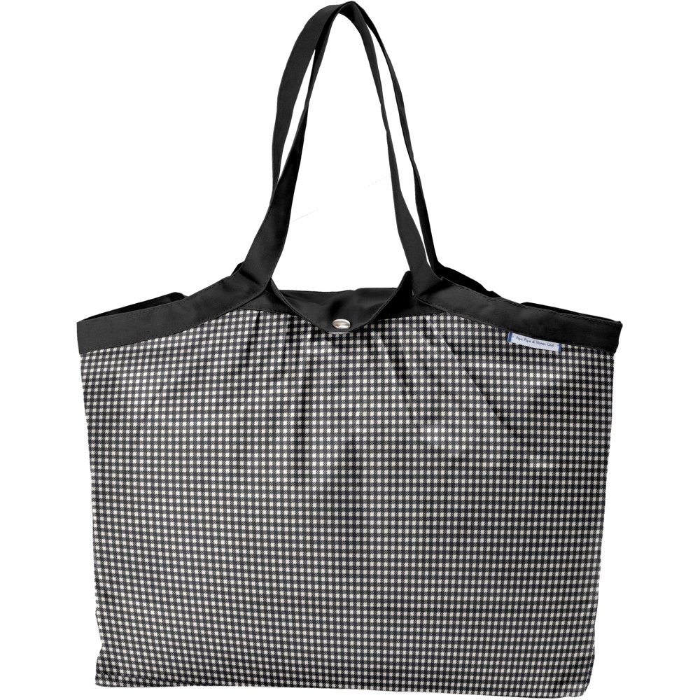 Sac Cabas Taille Moyenne Plissé Vichy Noir