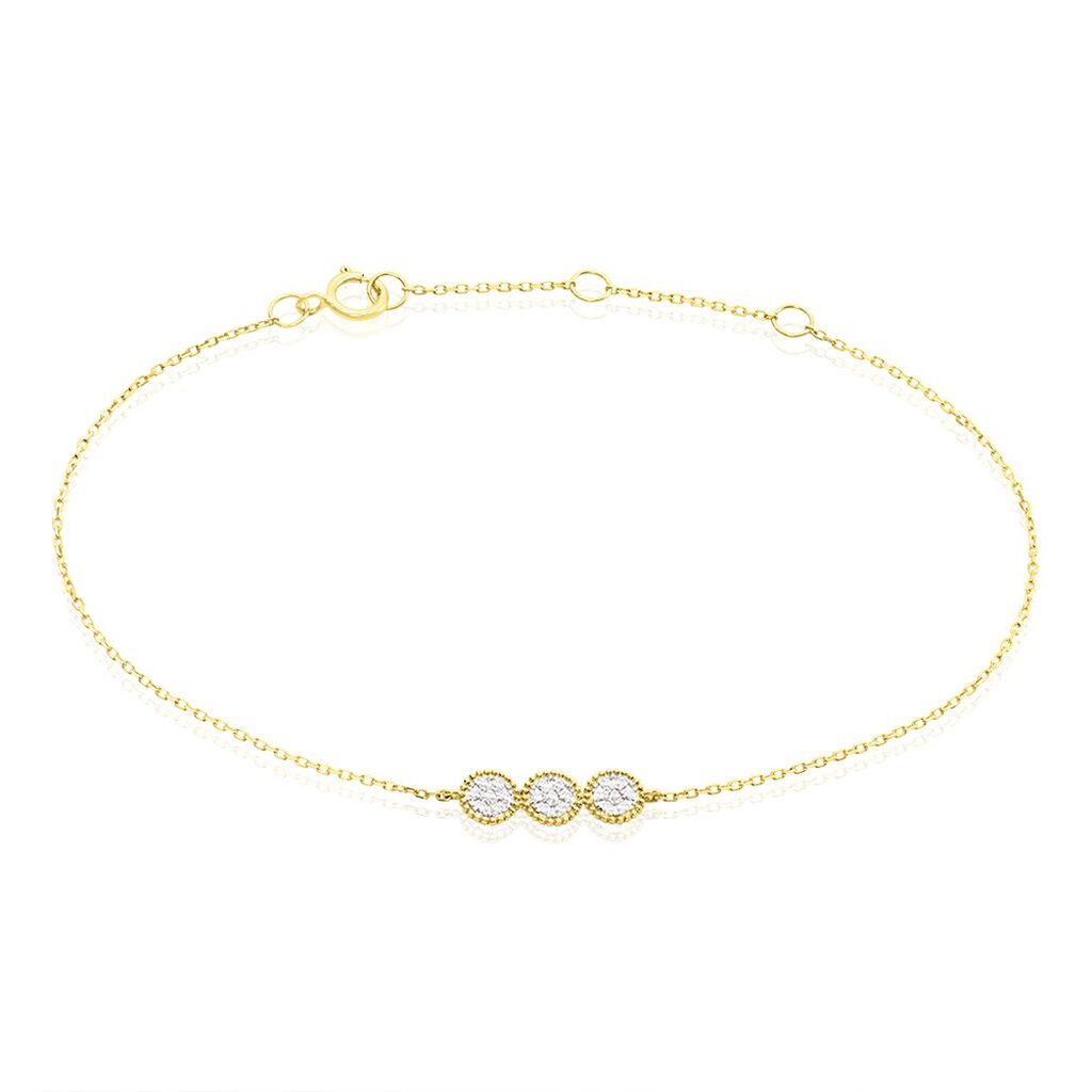 Bracelet Or Jaune Caleb Oxydes De Zirconium
