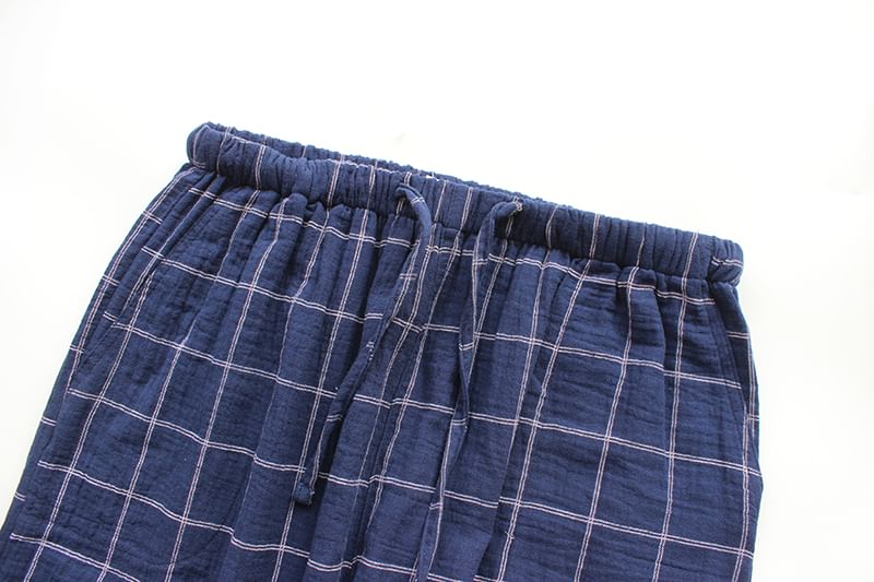 Dogini - Geruite pyjamabroek met trekkoordtaille