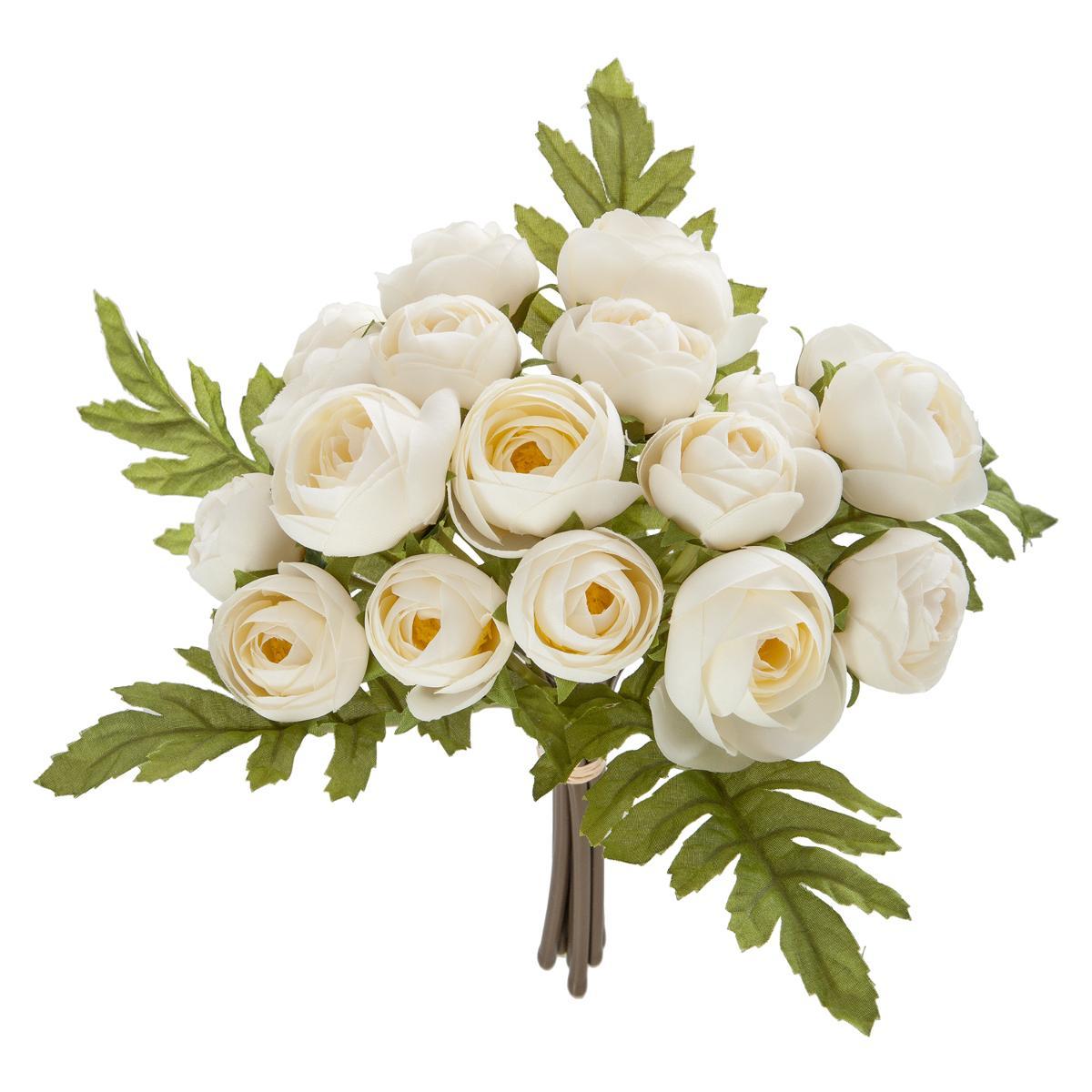 BOUQUET 18 MINI CAMELIAS H.30CM