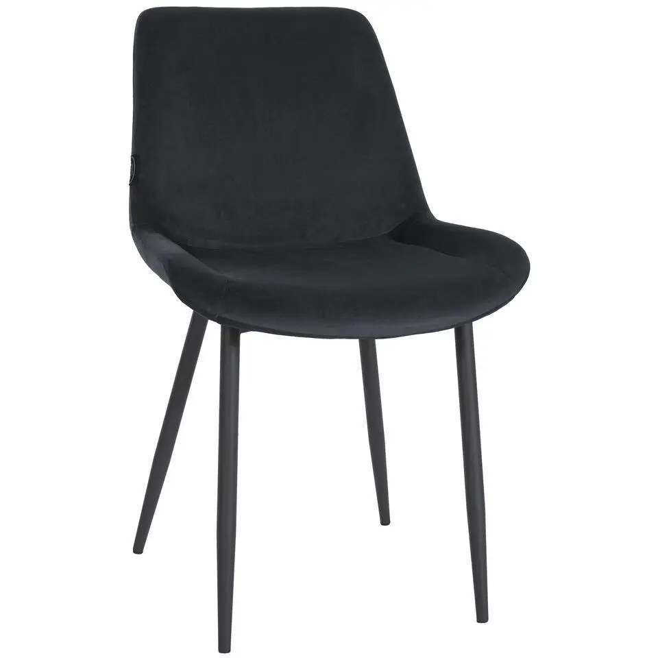 CLP Eetkamerstoel Victoria zwart Frame - Fluweel - zwart