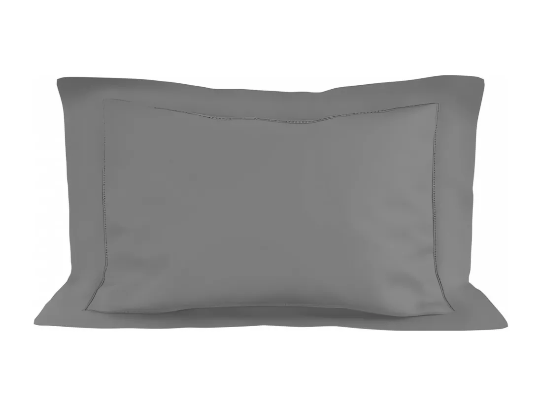 Taie d'oreiller en coton 50x75 cm PERCALE gris, par Soleil d'ocre