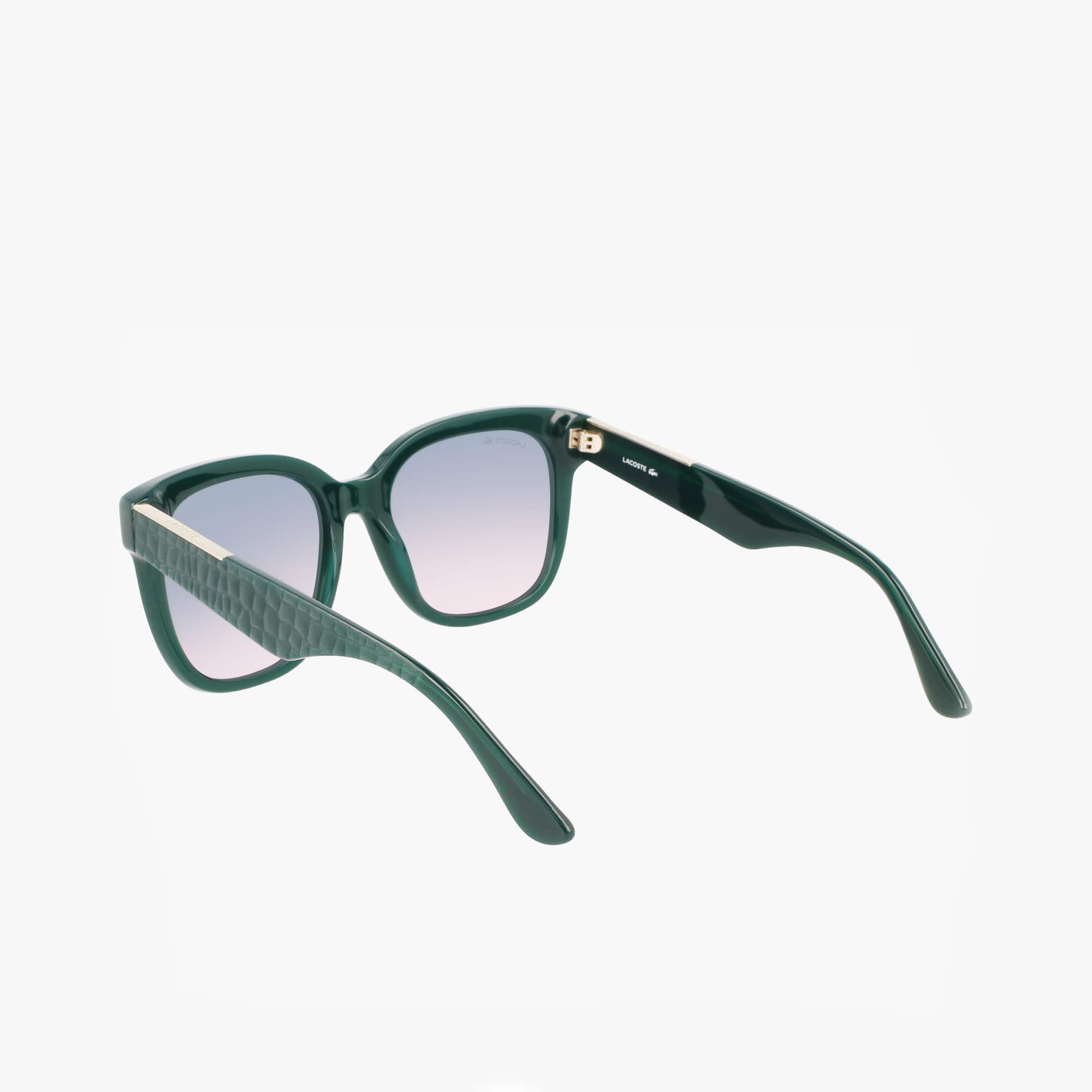 Lunettes de soleil Femme rectangulaires Croco Skin en acétate Lunettes de soleil - Vert - Lacoste - Femme