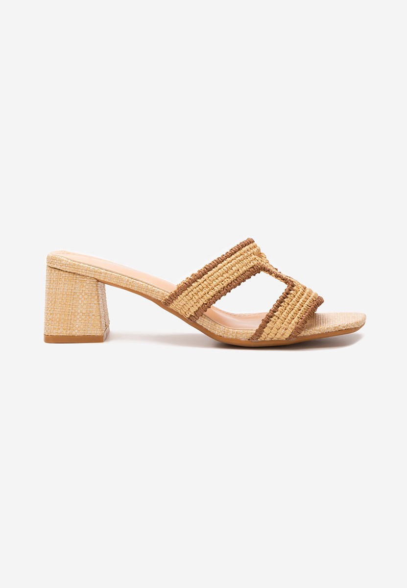 Mules à talon épais beige Zonata