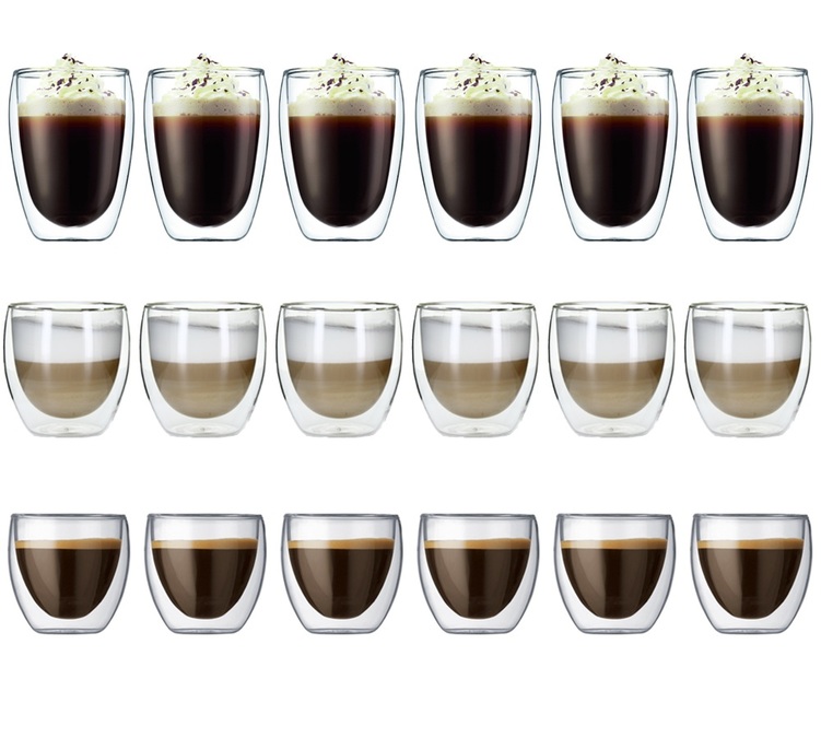 18 verres double paroi Pavina 8cl - 25cl - 35cl - Bodum