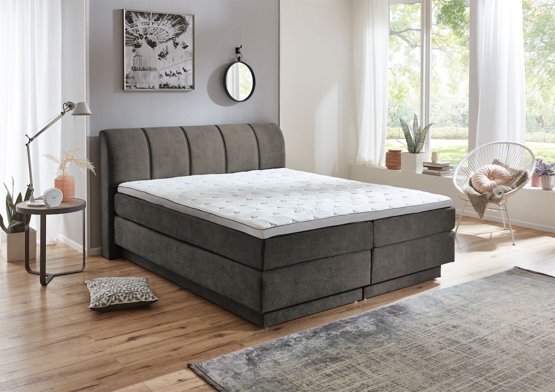Boxspringbett OTTAWA 180 x 200 cm taupebraun