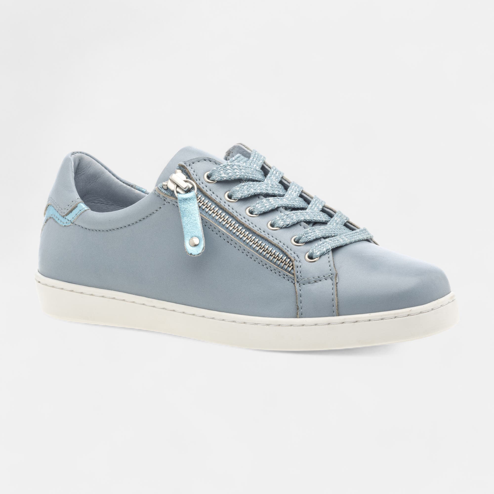 Baskets basses Femme en cuir bleu