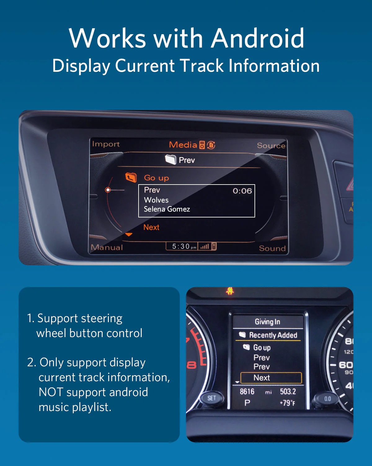 Airdual-100 Auto KFZ Bluetooth Musik 30-Pin iPod Adapter kompatibel mit VW / Audi / Mercedes-Benz AMI / MMI / MDI 3G Schnittstelle - Silber