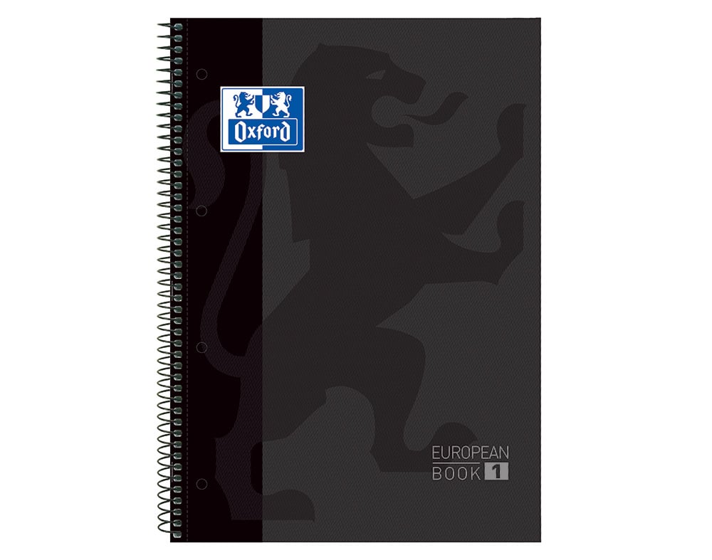 CADERNO ESPIRAL A4 PAUTADO CAPA DURA OXFORD PRETO 80 FOLHAS