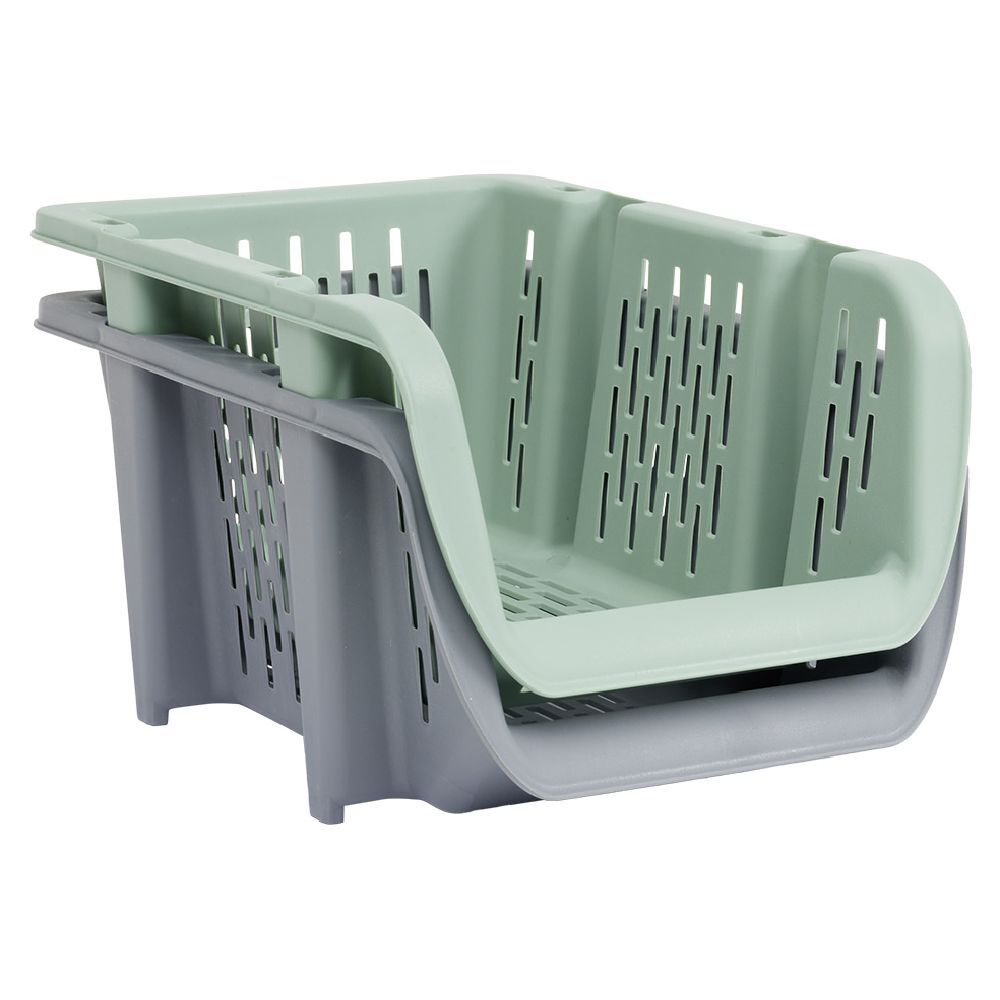 Bac superposable étroit en plastique 31x20,5xH13,5cm