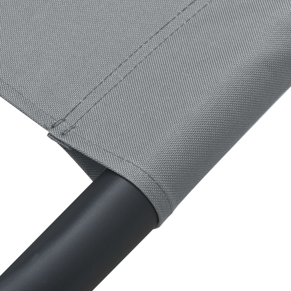 Lit de repos transat chaise longue d'extérieur 200 cm avec auvent et oreiller gris