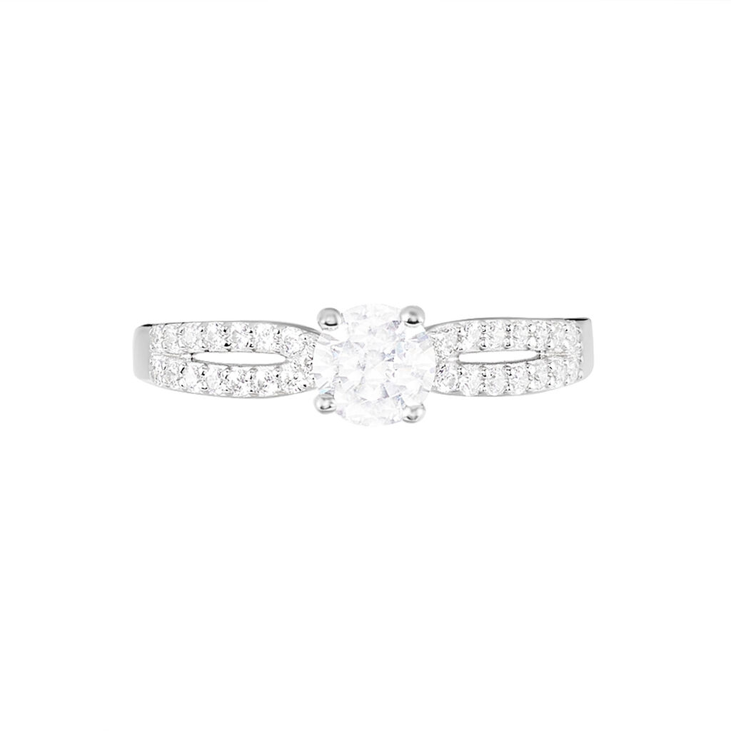Bague Solitaire Solitea Argent Blanc Oxyde De Zirconium