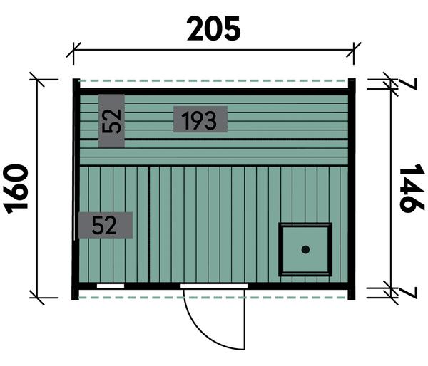 Wolff Finnhaus Saunafass Mini 160 Bausatz, ca.