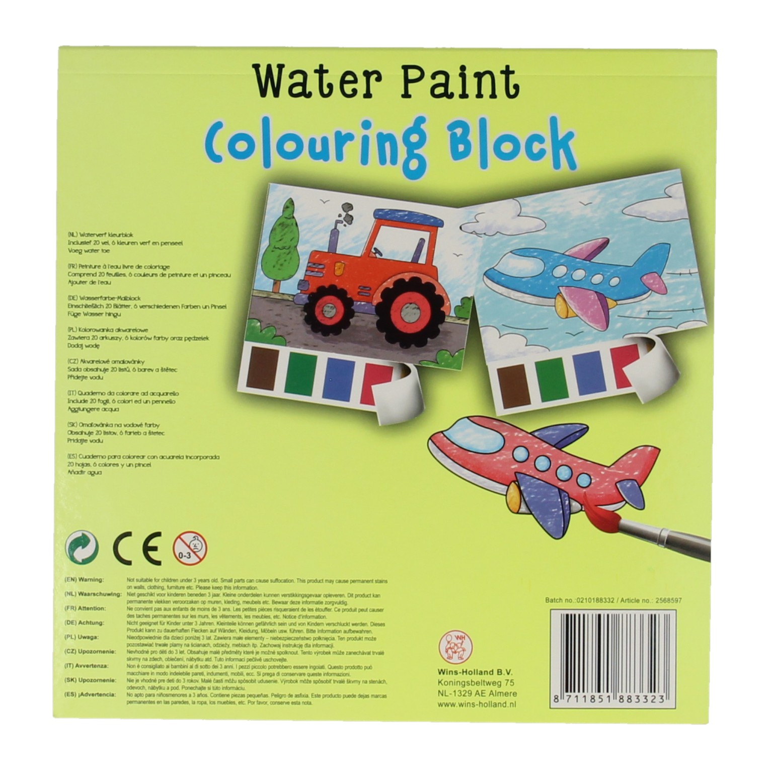 Waterverfkleurboek Set Vervoer