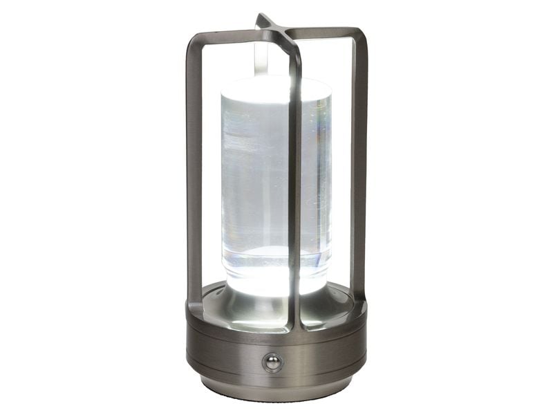 COCON USB-Tischleuchte Laterne, Silber Portable LED-Leuchte