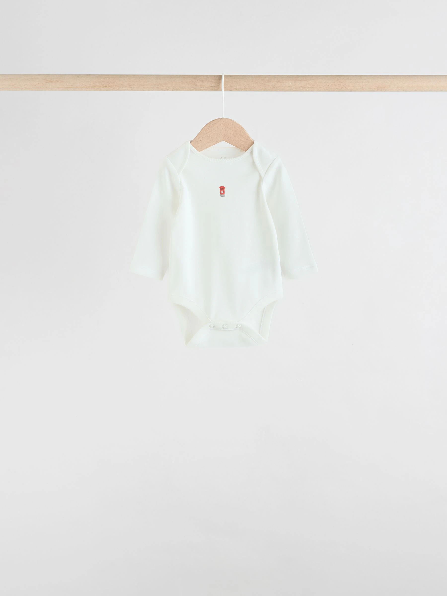 Rood - Baby London Long Sleeve Bodysuits 5 Pack