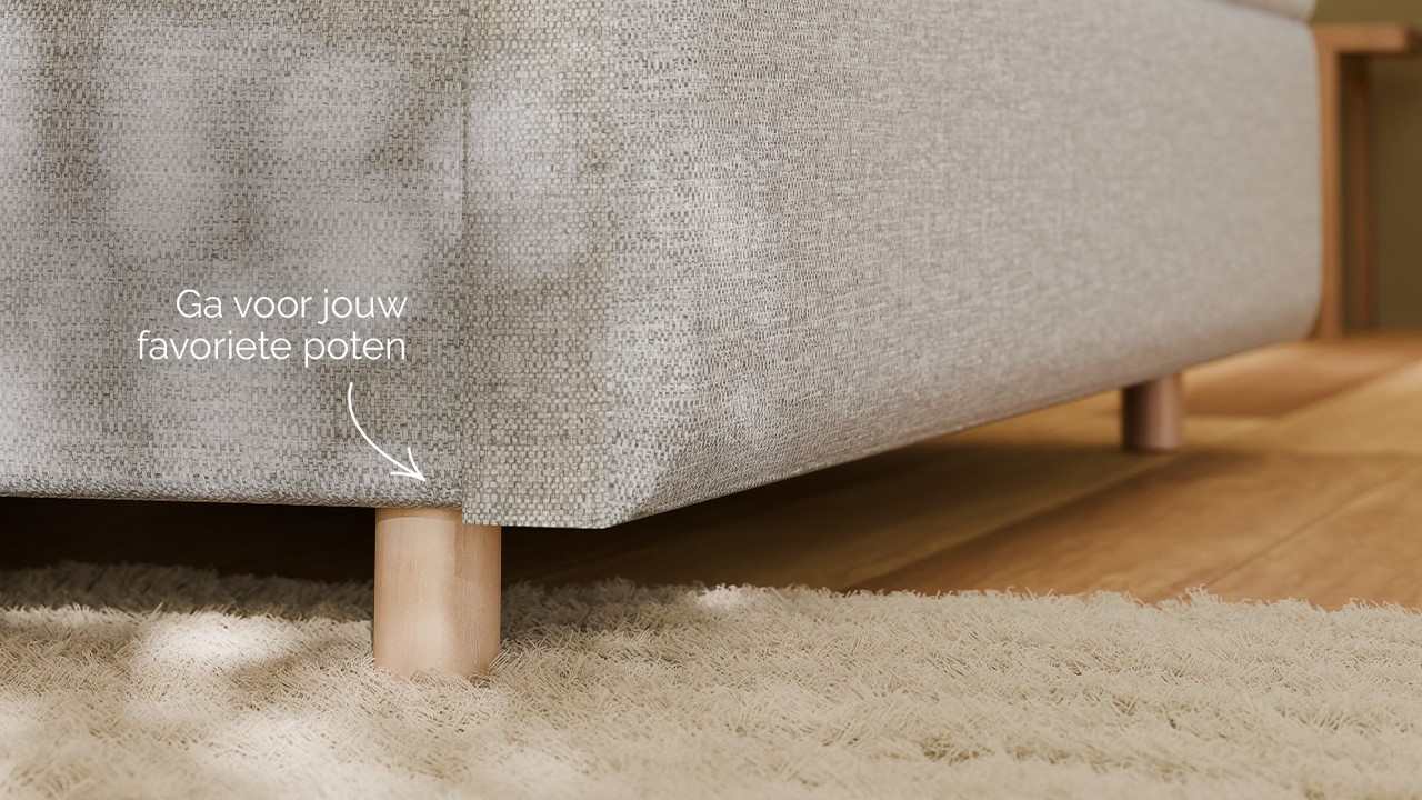 Boxspring Mica - Linen touch light grey