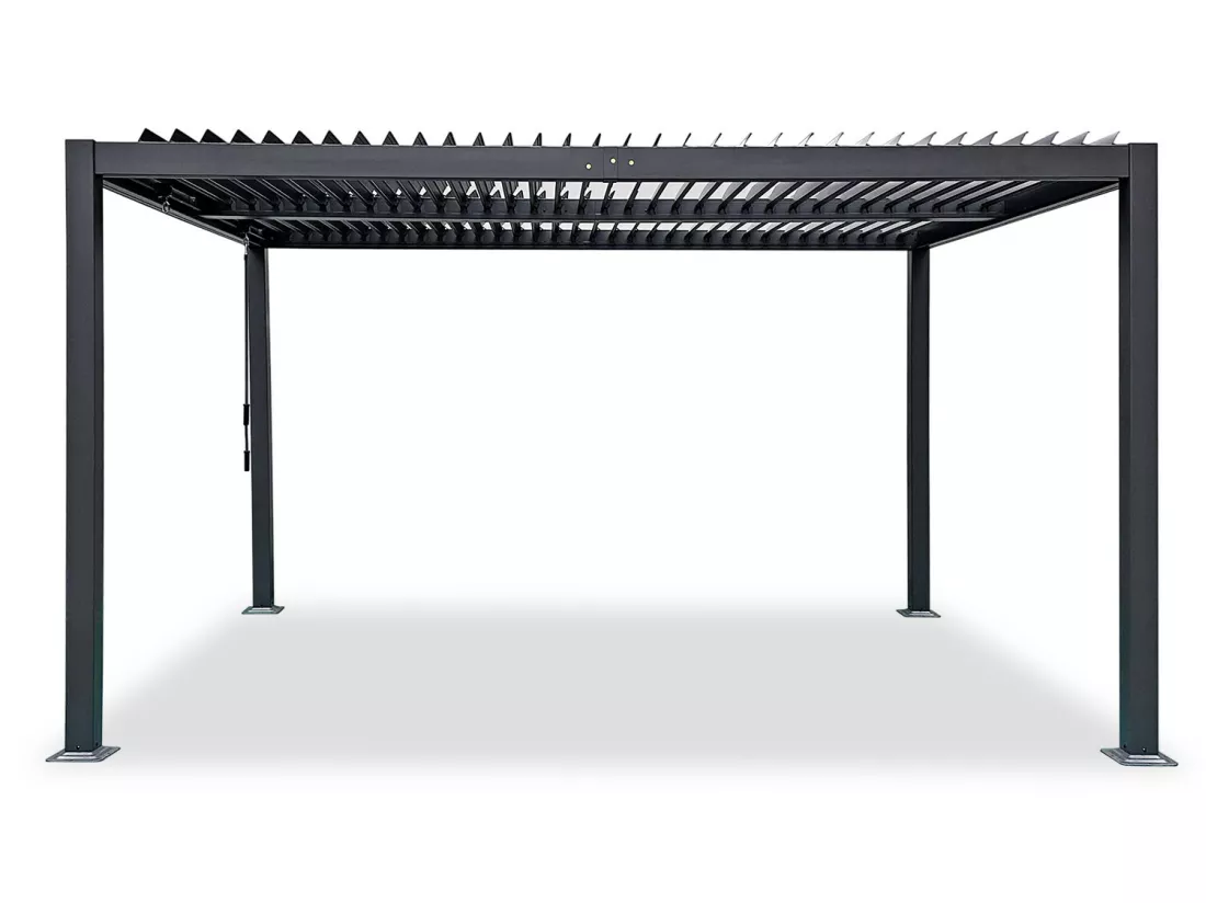Tonnelle/Pergola bioclimatique lames orientables en aluminium 3x4m - Anthracite - BELAIR