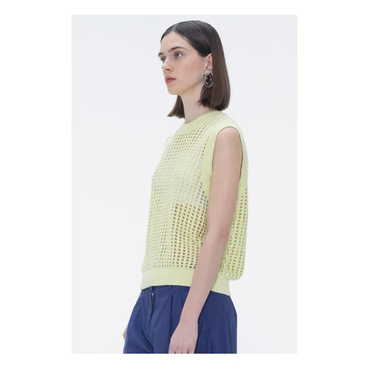 Our Sister Pull Sans Manches Margaret Lin et Coton | Vert anis