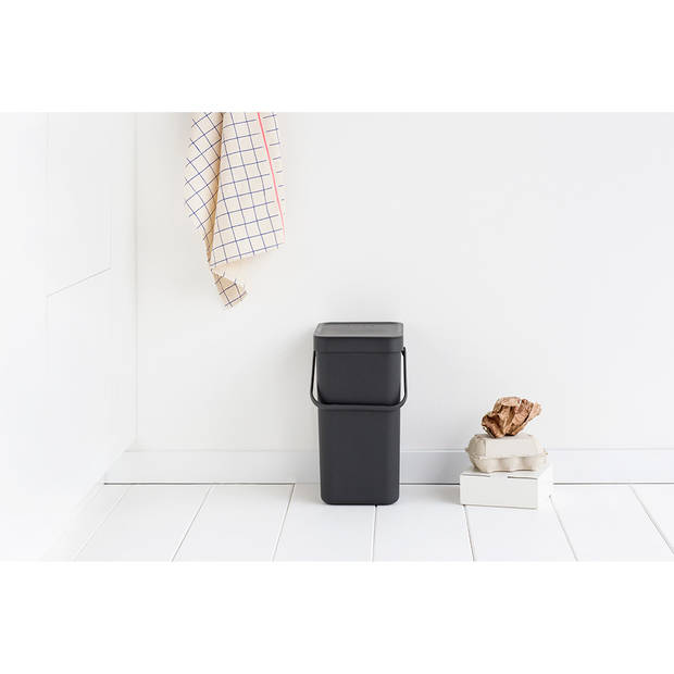 Brabantia Sort & Go afvalemmer 12 liter - Dark Grey
