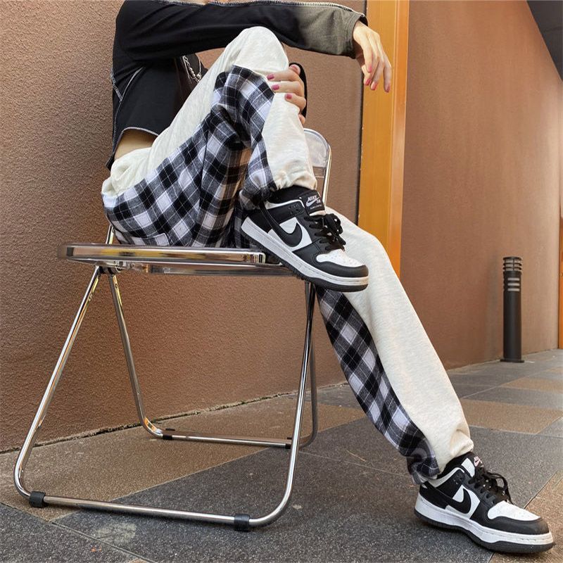 Everose - Geruite joggingbroek