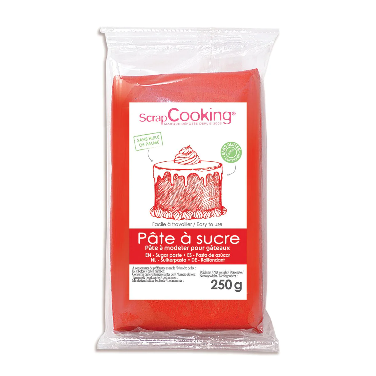 Pâte à sucre rouge - 250 g Scrapcooking
