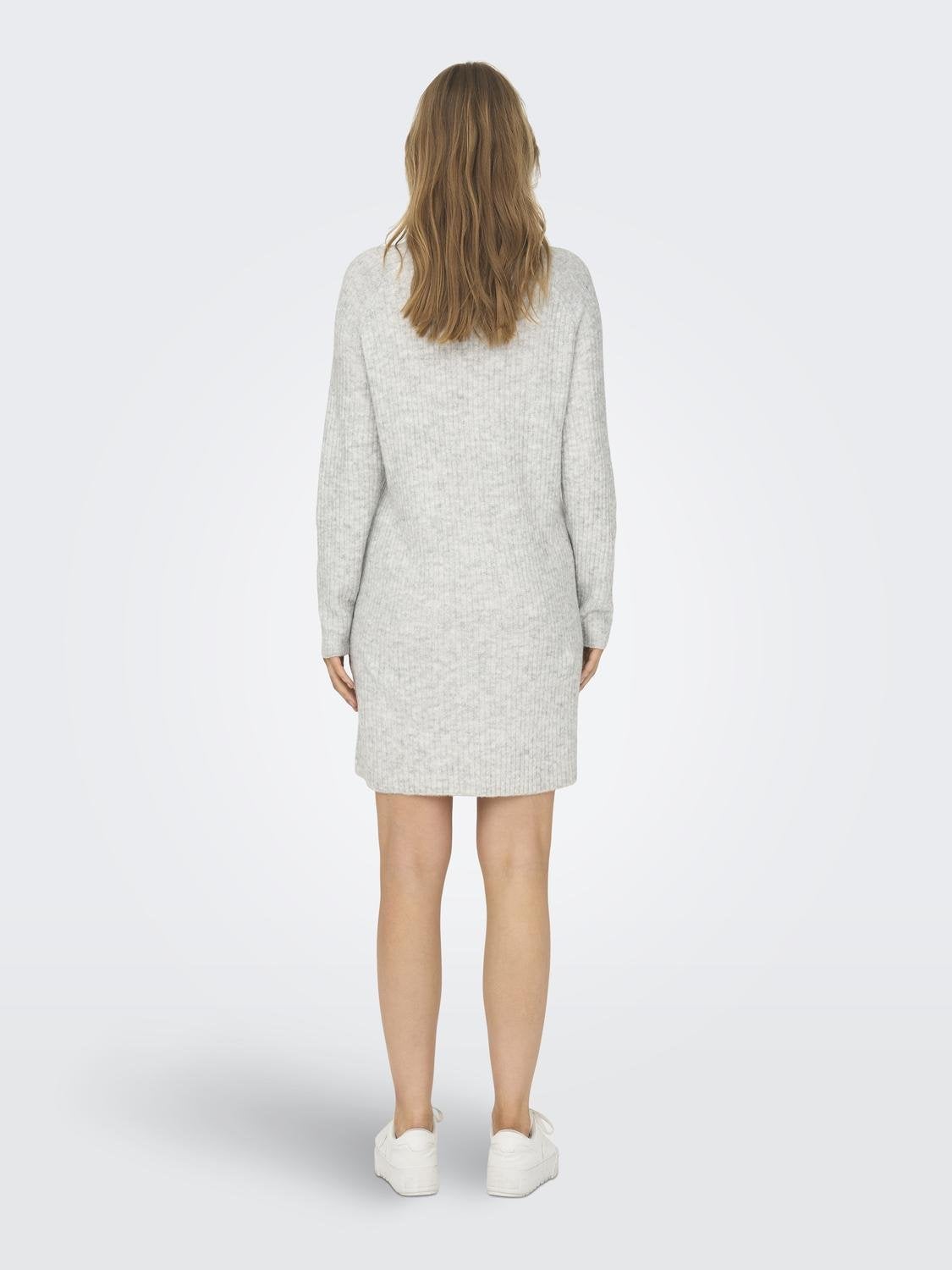 OLMCAROL Langes Kleid Light Grey Melange