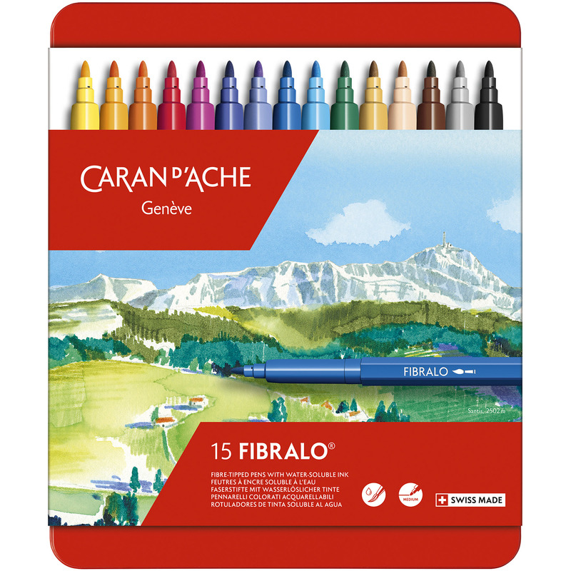 Caran d'Ache Filzstifte Fibralo, 15er Schachtel, assortiert