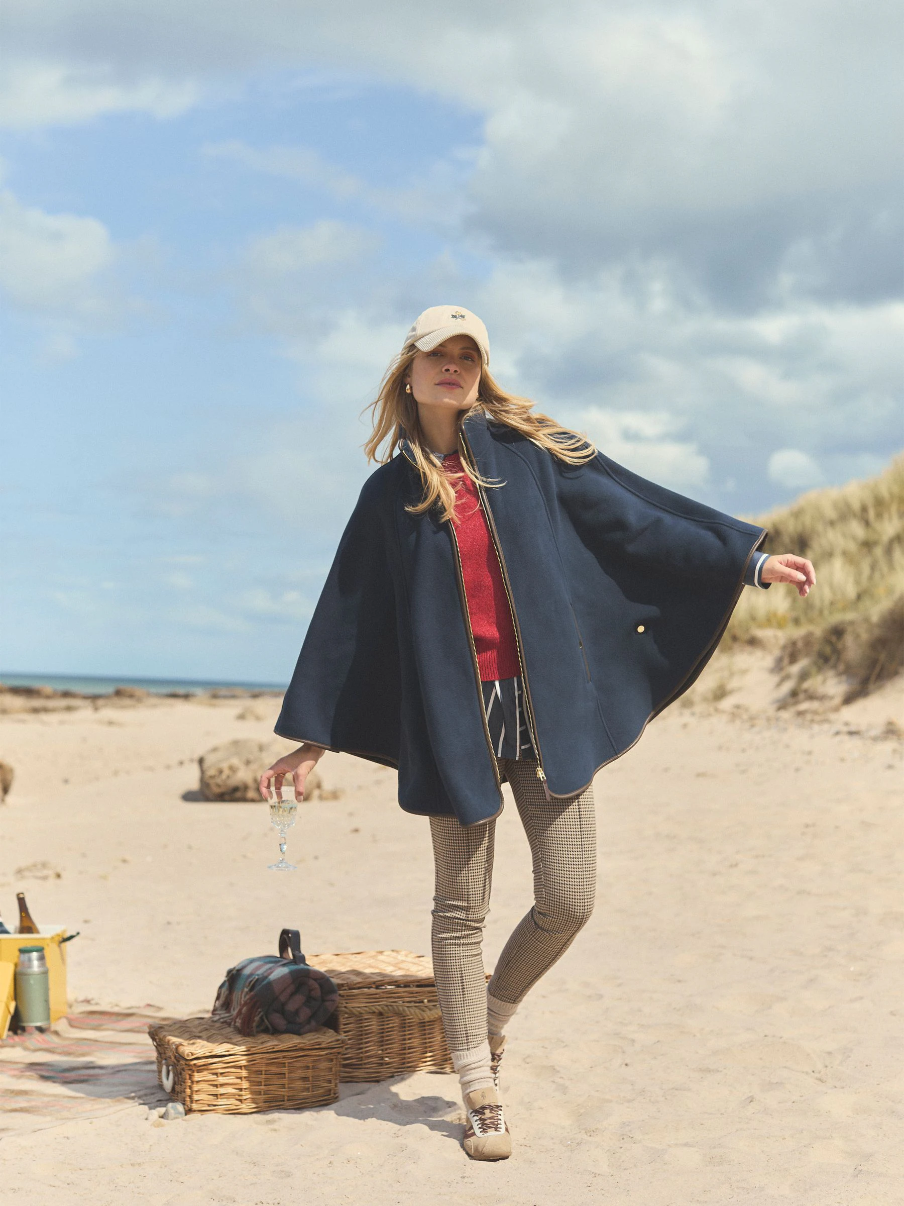 Joules Heritage Fleece Longline Cape