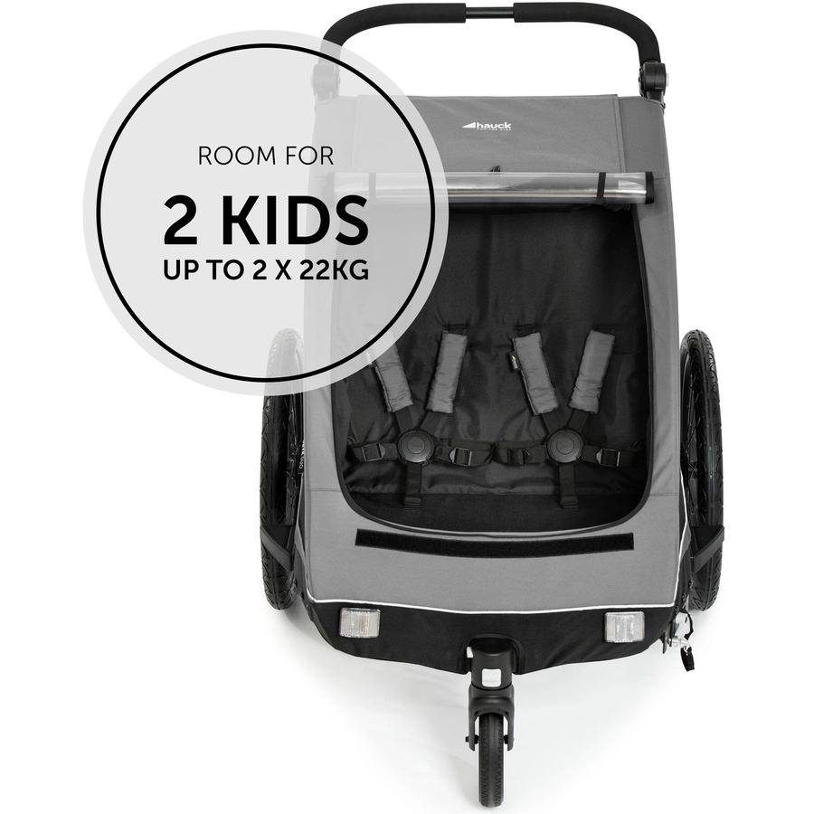hauck 2in1 Fahrradanhänger und Buggy Dryk Duo Grau