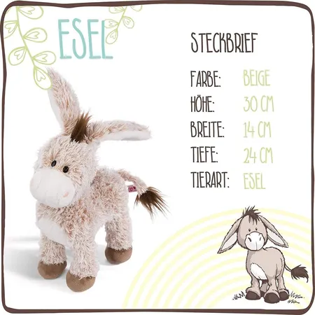 NICI Esel Schlenker Plüsch, 30 cm