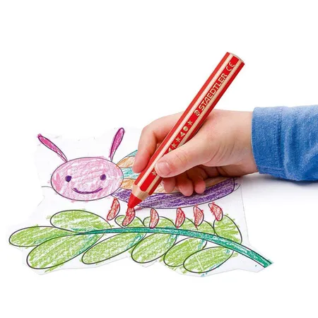 STAEDTLER® Noris® junior 140 Kindermalstift 3in1, 36 Stück im Eimer mit Anspitzer