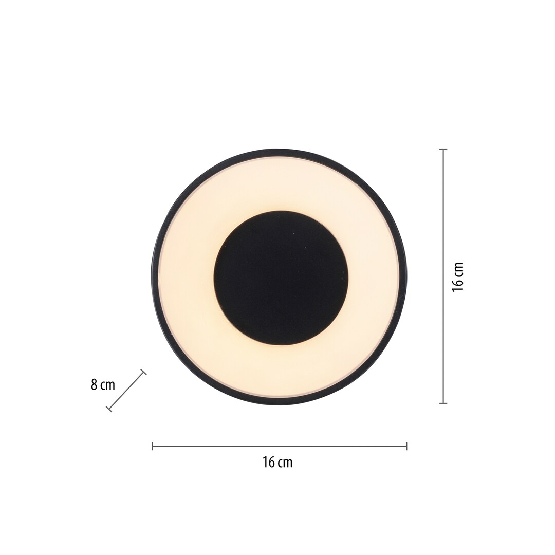 JUST LIGHT LED Deckenlampe TANIKA 16 cm schwarz