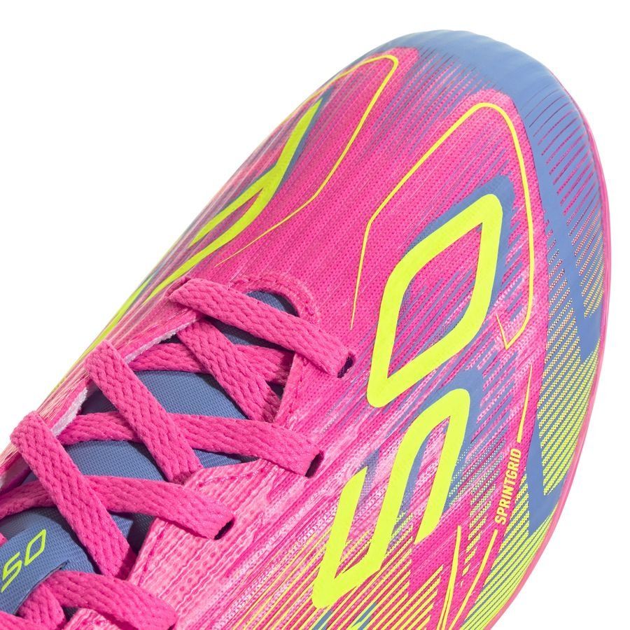 adidas F50 League FG/AG Mystic Victory - Lucid Pink/Lucid Lemon/Blue Fusion Enfant