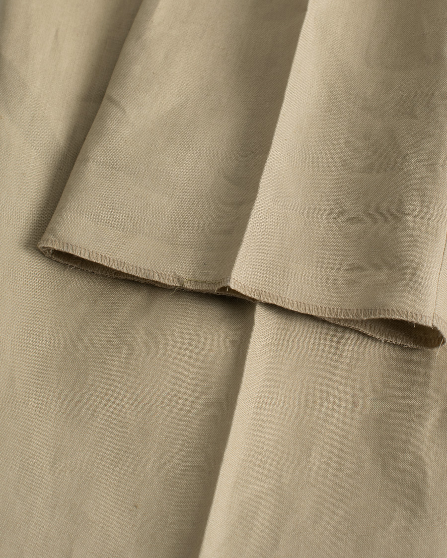 Beams F Pleated Linen Trousers Beige