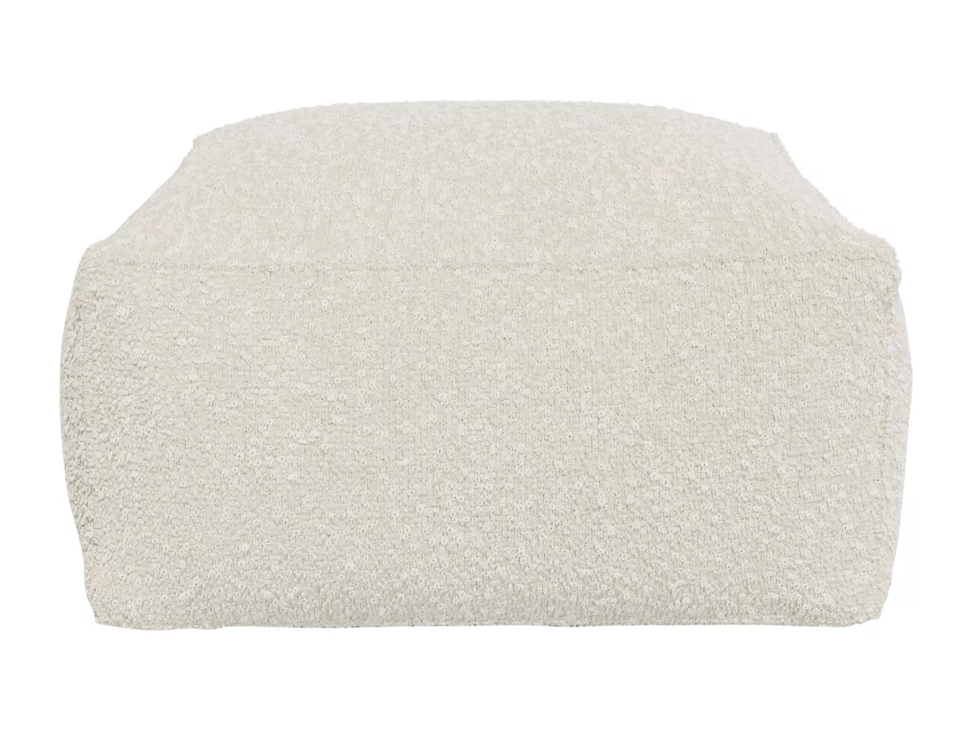 Pouf en tissu bouclette beige NOUMARA
