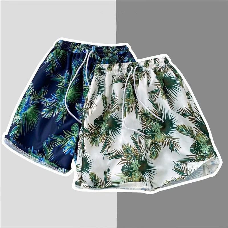 Acrius - Shorts met trekkoord in de taille en tropische print