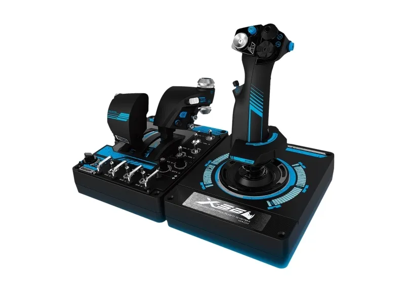 LOGITECH G Saitek Pro Flight X56 Rhino - Joystick og speeder - kabling - for PC