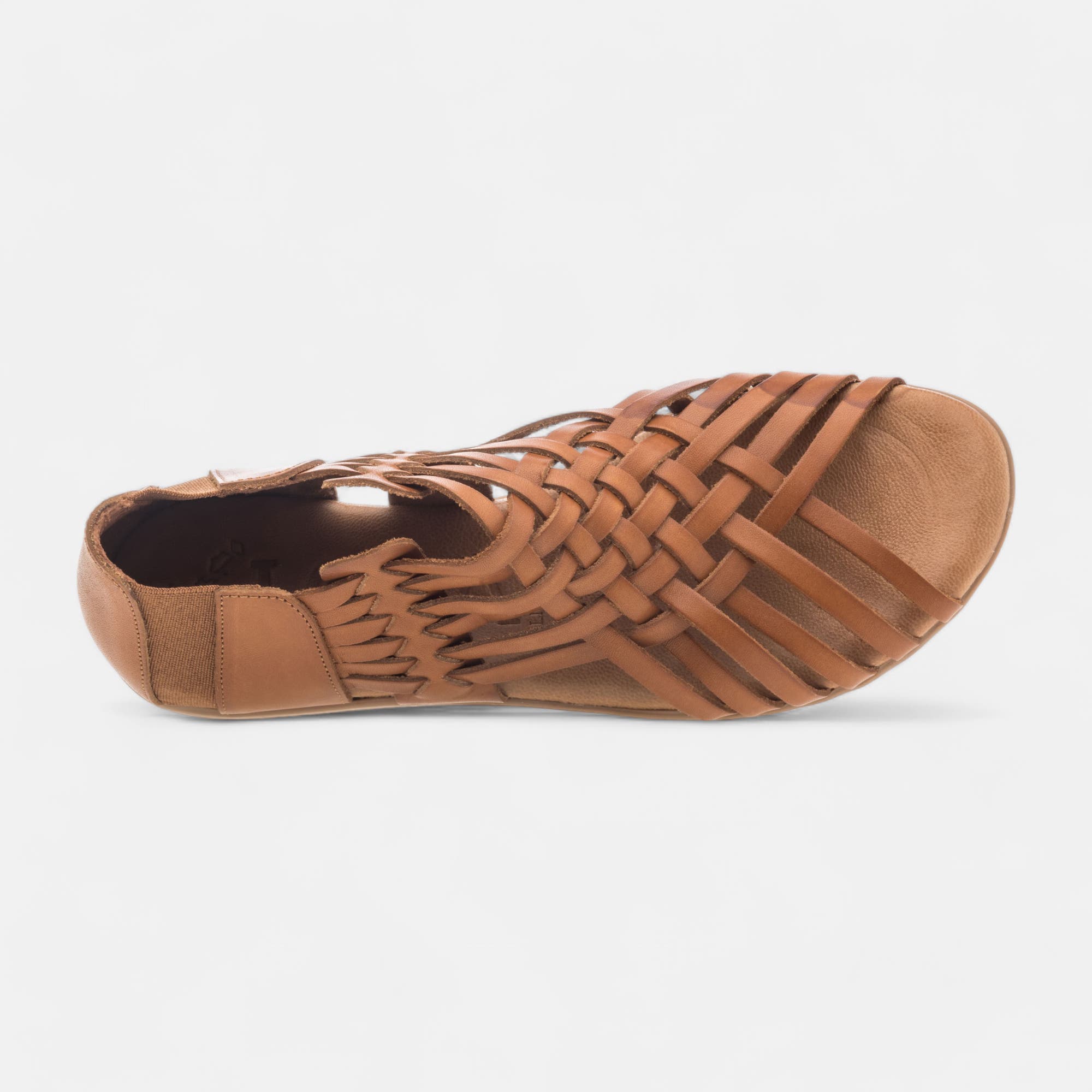 Sandales Femme en cuir cognac