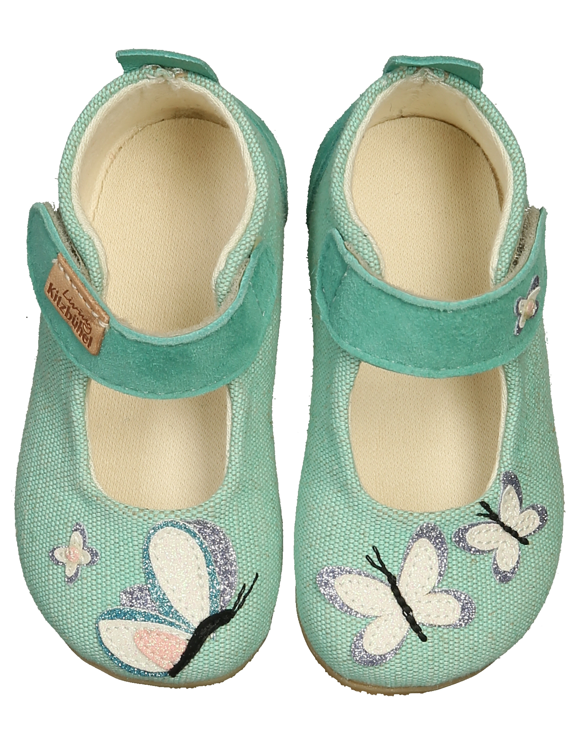 Klett-Spangenhausschuhe SCHMETTERLING in aqua sea
