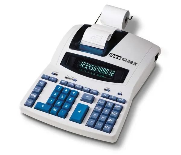 Strimmelregner Ibico 1232X m/12 cifre Euro, grønt display