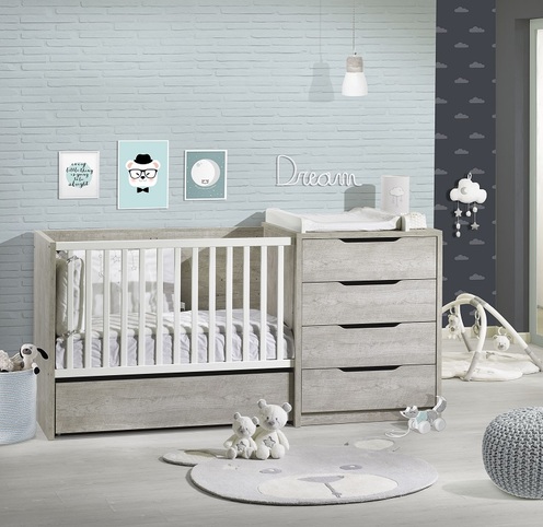 Lit combiné transformable 60x120 LOFT Bois - SAUTHON