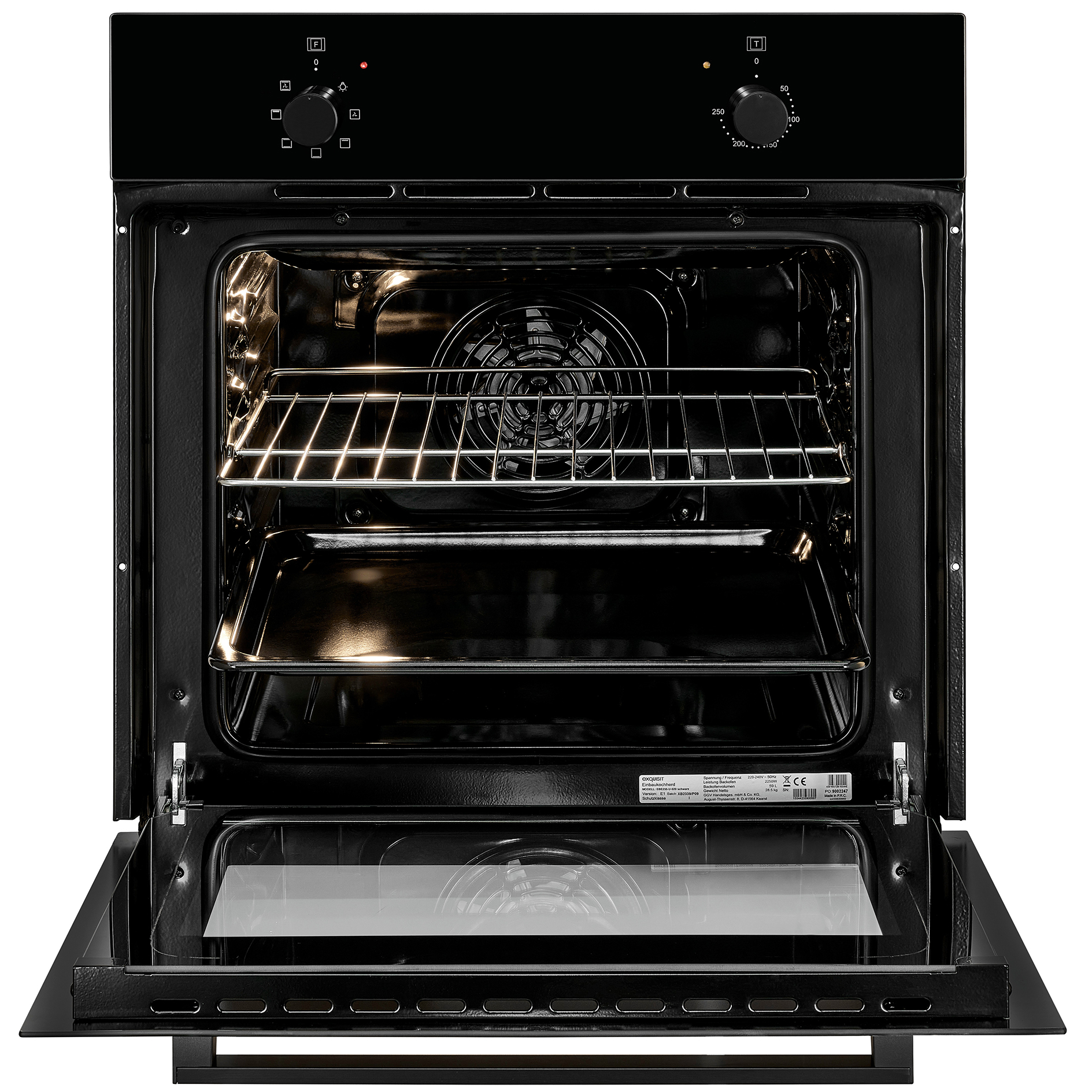 EXQUISIT Einbau-Backofen EBE 255-020 U - schwarz - A