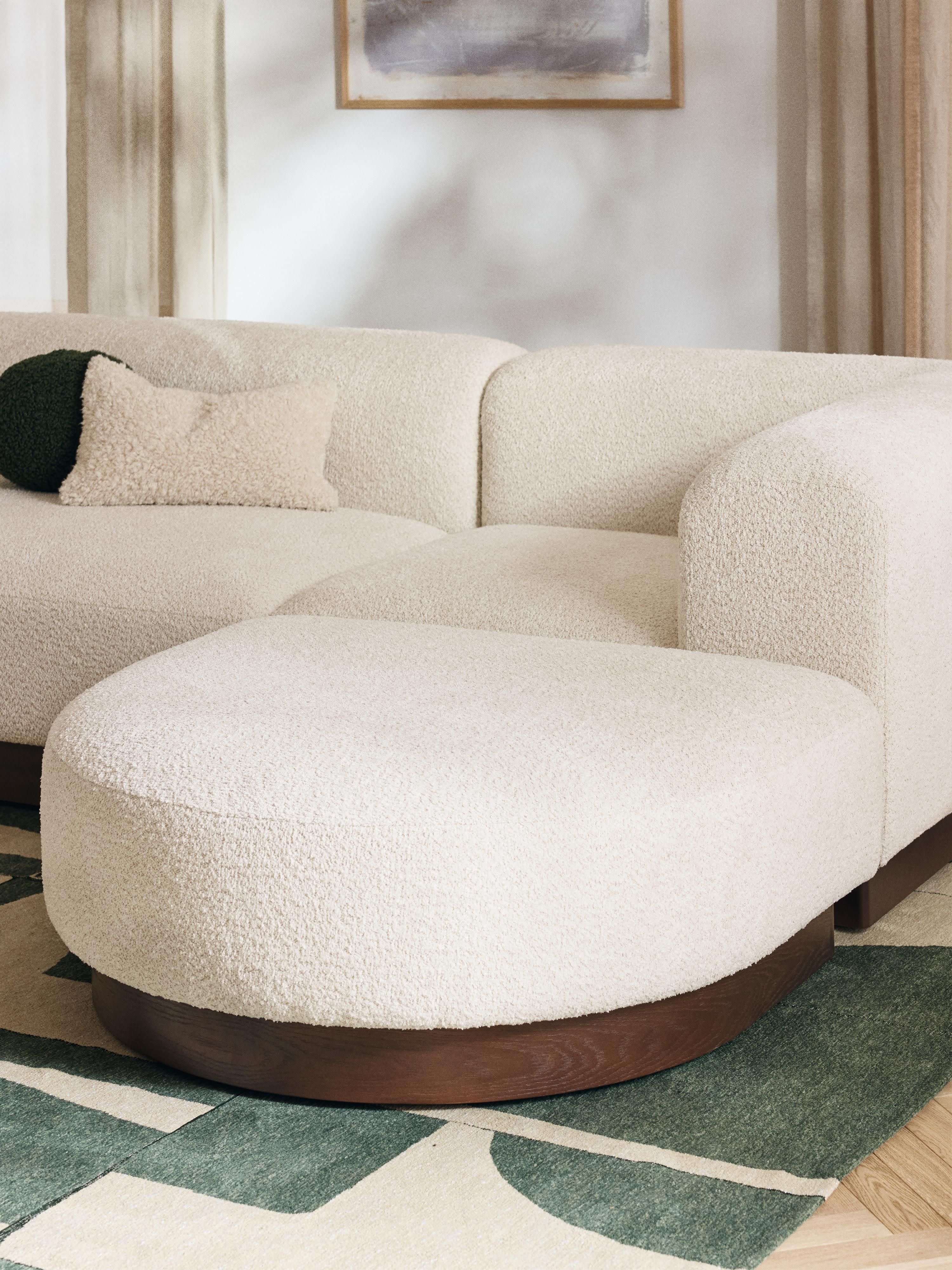 Modulaire hoekbank Natalie van teddy-bouclé