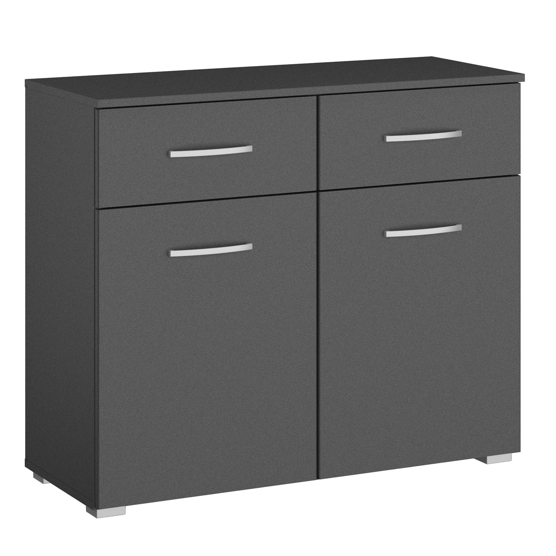 Kommode - grau metallic - 93 cm breit
